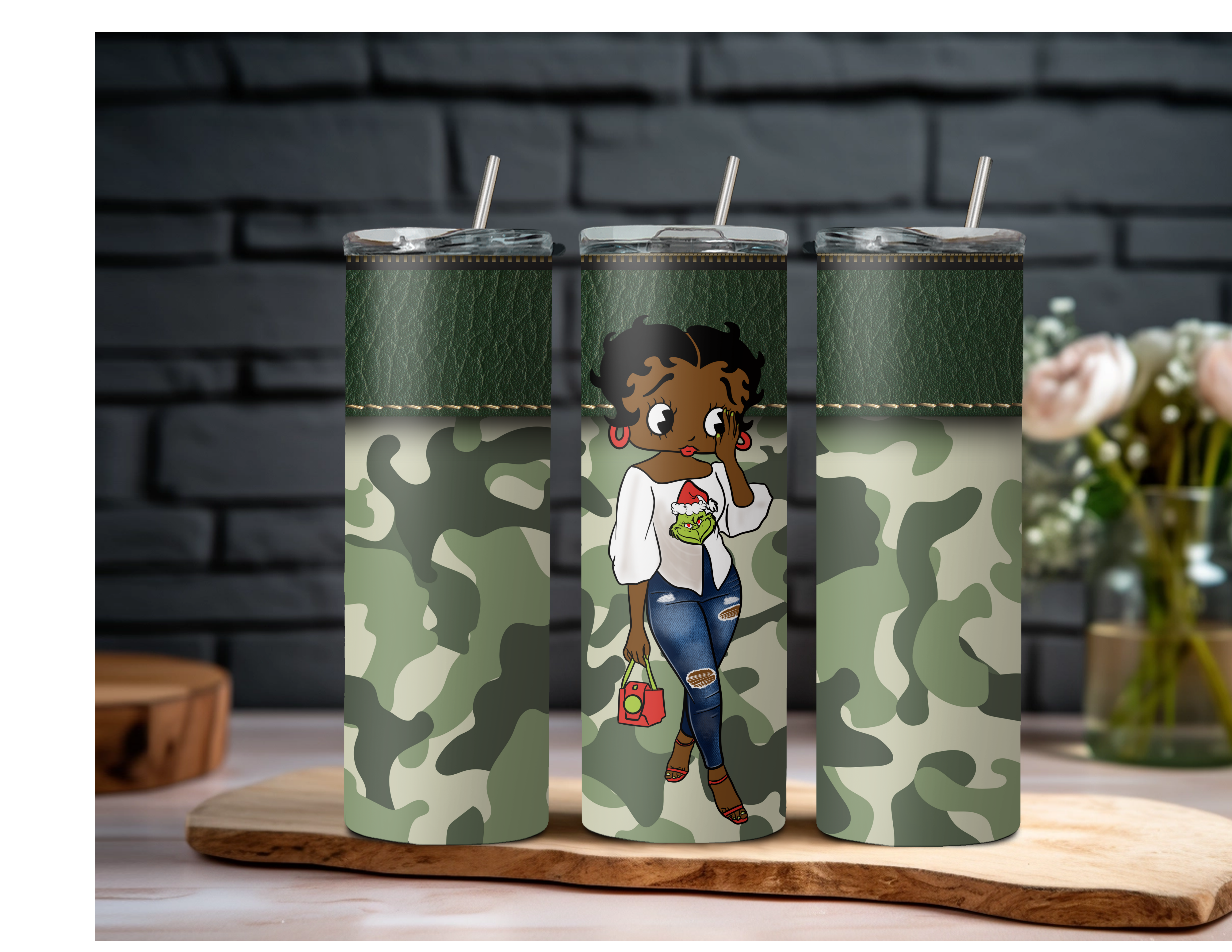Betty Boop Christmas 20oz Stainless Steel Tumbler