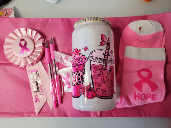 Breast Cancer Blinged Can/Box – She Shinez